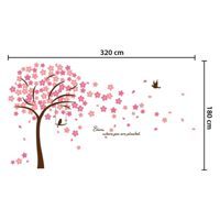 Walplus Wand-Tattoo Crystel Pink Blossom Flowers mit Swarovski Kristallen
