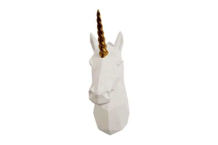 Wand-Deko Unicorn Gold Horn